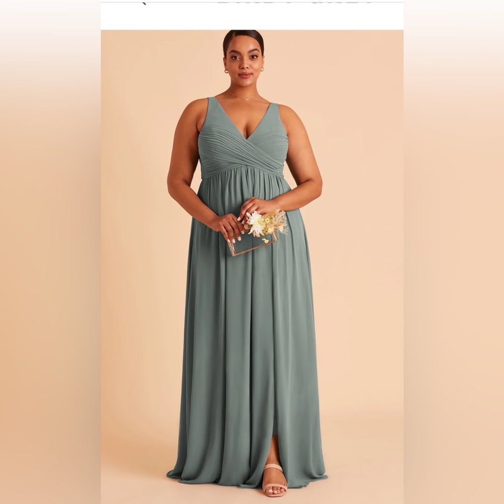 NWT Birdy Grey Laurie Sea Glass Chiffon Evening Dress Bridesmaid curve 1x